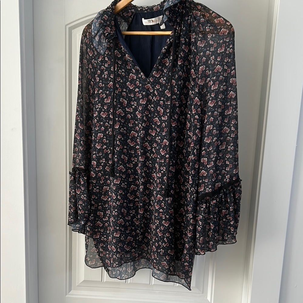 See by Chloe Black Long Sleeve Ruffled Blouse